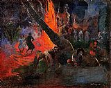 Paul Gauguin Canvas Paintings - Fire Dance